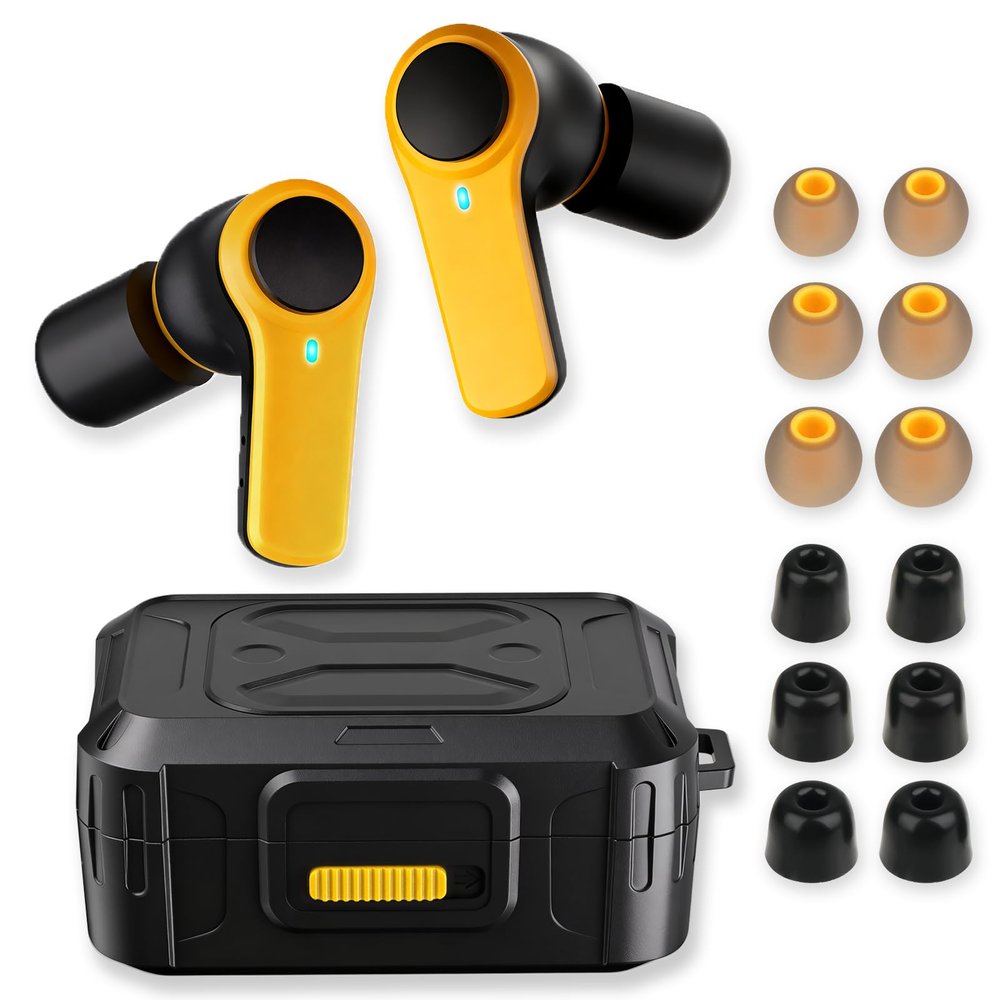 ToolFun Bluetooth 6.0 Jobsite Earbuds, Heavy Duty True Wireless Ear Buds