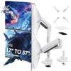 AVLT Dual 57 Inch Heavy Duty Stacking Monitor Arm Pole Top Mount With USB-C USB-A Ports-White, Height Adjustable, Easy Install Top C-Clamp/Grommet With Reinforcement Plates, VESA Compatible 200/100/75 view 1