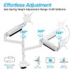 AVLT Dual 57 Inch Heavy Duty Stacking Monitor Arm Pole Top Mount With USB-C USB-A Ports-White, Height Adjustable, Easy Install Top C-Clamp/Grommet With Reinforcement Plates, VESA Compatible 200/100/75 view 3
