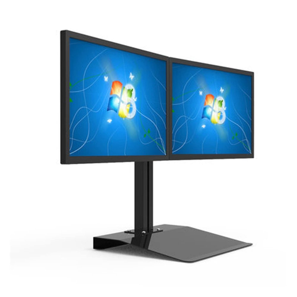 ADBWEKKF Full Rotation 15"-27" Dual Screen Monitor Holder LCD TV Mount Desktop Stand Base(Column Height 50cm)