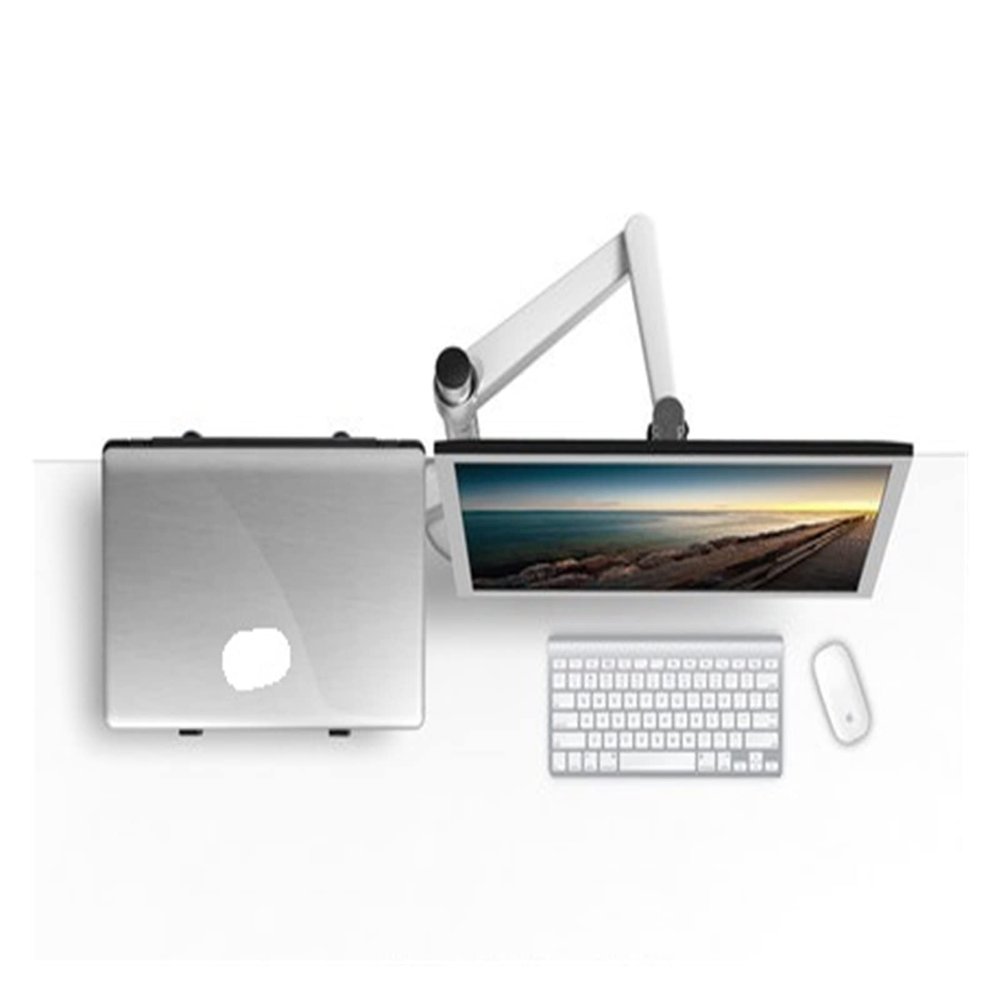 ADBWEKKF OA-7 Multimedia Desktop 25 Inch LCD Monitor Holder+ Laptop Holder Stand Table Dual Monitor Mount Arm Bracket Stand Base