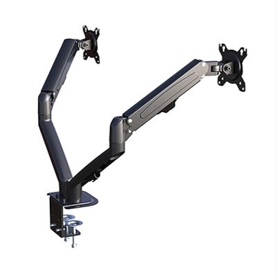 ADBWEKKF G08-24 Dual Monitor Desktop Mount Bracket for 13 to 27-Inch LCD Screens Rotate & Tilt Adjust Two-Arm Desk Stand Support
