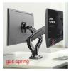 ADBWEKKF F160 Gas Spring 17"-27" Double Monitor Desk Stand 2-9kg Dual Arms Full Motion Rotate Tilt 10-90mm Clamp(with Cable Cover) view 2