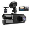 1080P 3Channel Dash Camera for Car Front and Rear Inside Dashcam Car Video Recorder,170Wide Angle Vehicle Cam,WDR,G-Sensor,2 IPS Screen,Loop Recording,Night Vision (3Channel Dash Cam Without Card) view 1