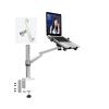 ADBWEKKF OA-1S Aluminum Dual Arm Swivel LCD Monior Holder+ Laptop Holder Stand Table F 9inch 10inch Pad Desk Mount(for Thick Desk) view 1