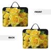 14in Laptop Sleeve Bag, Lightweight Waterproof Laptop Bag Shockproof Soft Carrying Case Yellow Rose Tablet Travel Cover with Handle for 13-14 Inch Notebook view 3