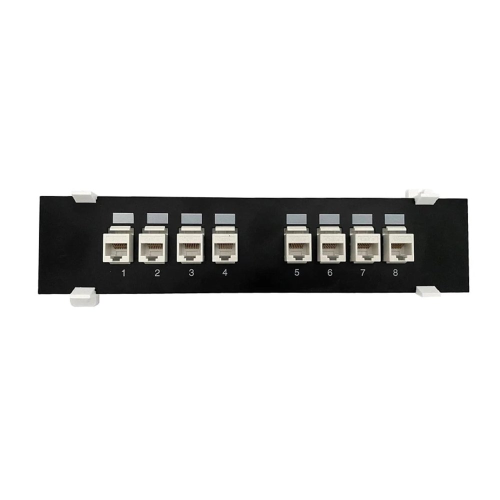 8 Ports for Cat 6 Tool-Less UTP Module Patch Panel RJ45 Networking Cable Adapter Ethernet Distribution