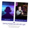 Angoily Wired Gaming Headset Lighting Noise Cancelling Microphone Over Ear Design Compatible Laptop and PC Black and Blue Color view 3