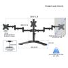 ADBWEKKF Desktop Full Motion 360 Degree Triple Screen Monitor Holder 10"-24" LCD LED Monitor Mount Arm Loading 8kgs Each Head(Desktop Clamping) view 3