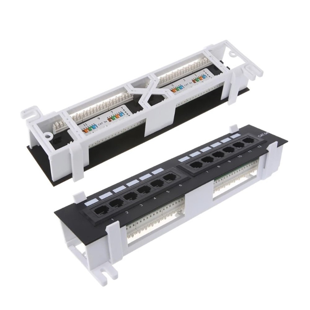 CAT5 CAT5E Patch Panel RJ45 Networking Wall Mount Rack Mount Bracket 12 Port
