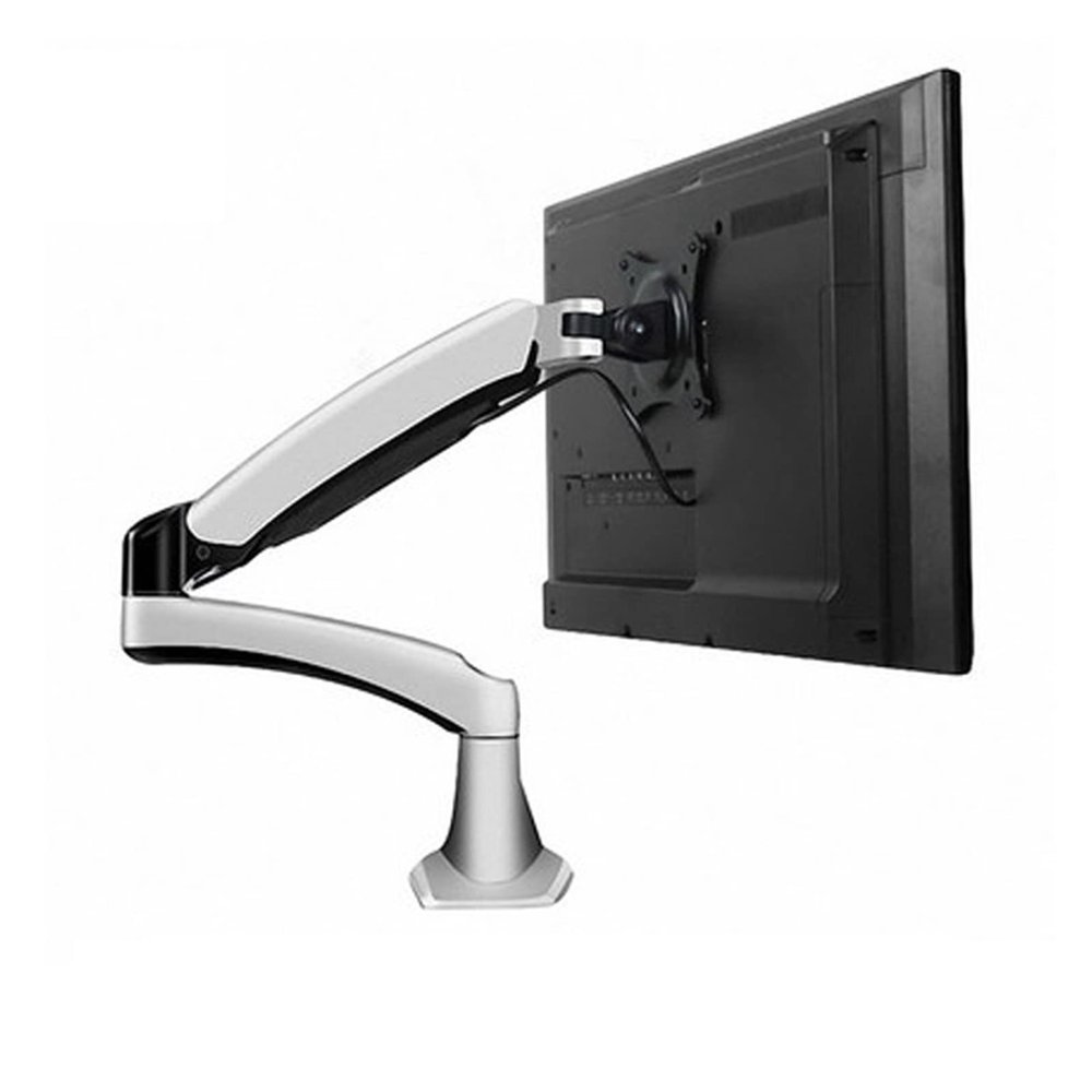ADBWEKKF Aluminum 27inch 2-7kg 360 Rotate Clamp Air Press Gas Strut LCD Tv Table Mount Monitor Gas Spring Screen Desktop Support Bracket(White)