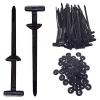 100Pcs Nylon Universal Cable Tie Buckle for Car, Automotive Zipper Clips, Heavy Duty Plastic Rivet T Zip Ties Style, Zippered Trim Clip Auto Parts, Button Ziptie Bumper Retainer Fender Liner Fastener view 1