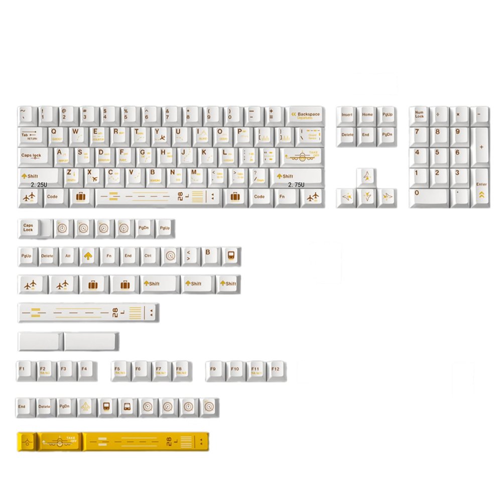 148Keys Flight Plan Keycaps Set Original Height Thermals Sublimation for 60 80 61/64/68/75/87 Keys Mechanical Key