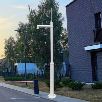 Blazea Tall Security Camera Pole Outdoor, Floor Mount Security Camera Stand for Solar Panel/CCTV Camera, Weatherproof Surveillance Camera Pole White(2m (6.6ft))