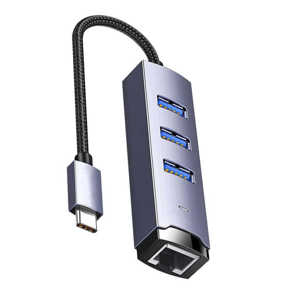 USB/Type C to Ethernet Adapter 5Gbps Data Transmission USB Hubs Integrated Gigabit Ethernet for Operating Systems