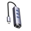 USB/Type C to Ethernet Adapter 5Gbps Data Transmission USB Hubs Integrated Gigabit Ethernet for Operating Systems view 1