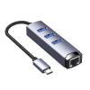 USB/Type C to Ethernet Adapter 5Gbps Data Transmission USB Hubs Integrated Gigabit Ethernet for Operating Systems view 3