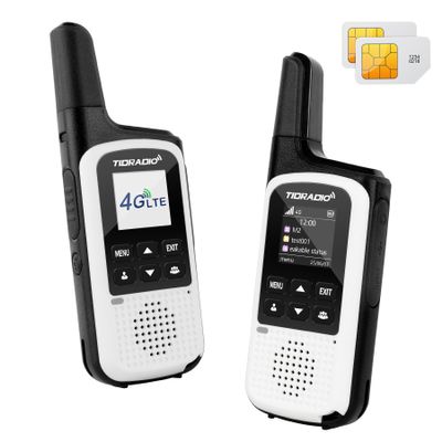 TIDRADIO TD-M2 Global Rapid Unlimited Range Walkie Talkies, National 4G LTE Long Distance 2-Way PoC Radios with SIM Cards, APP Manage Groups, for Family, Logistics, Company, 2 Pack