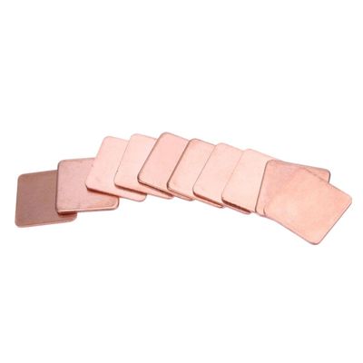 10Pcs 15 * 15Mm 0.3/0.4/0.5/0.8/1.2/1.5/1.8/2 Thickness Heatsink Copper Shim Thermal Pads Heat Sink for Laptop Ic Chipset Gpu CPU
