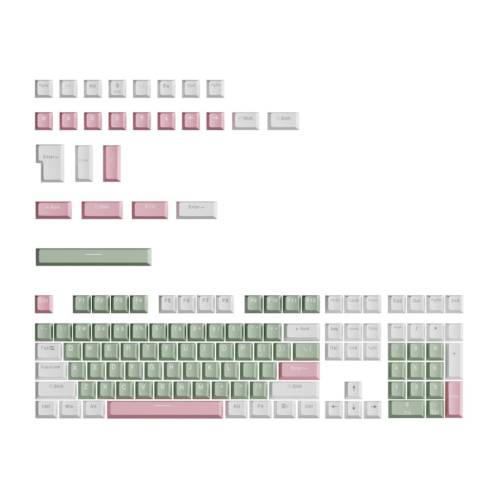 134PCS Customizable OEM Height Keycaps with Aesthetics in Two Colors for Mechanical Keyboards