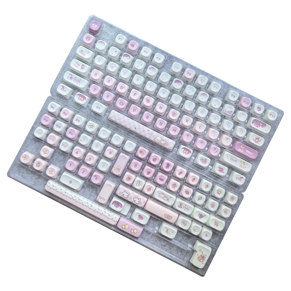 136Keys Rabbits Keycap for Mechanical Keyboards Dye Subbed Keycaps for Switches