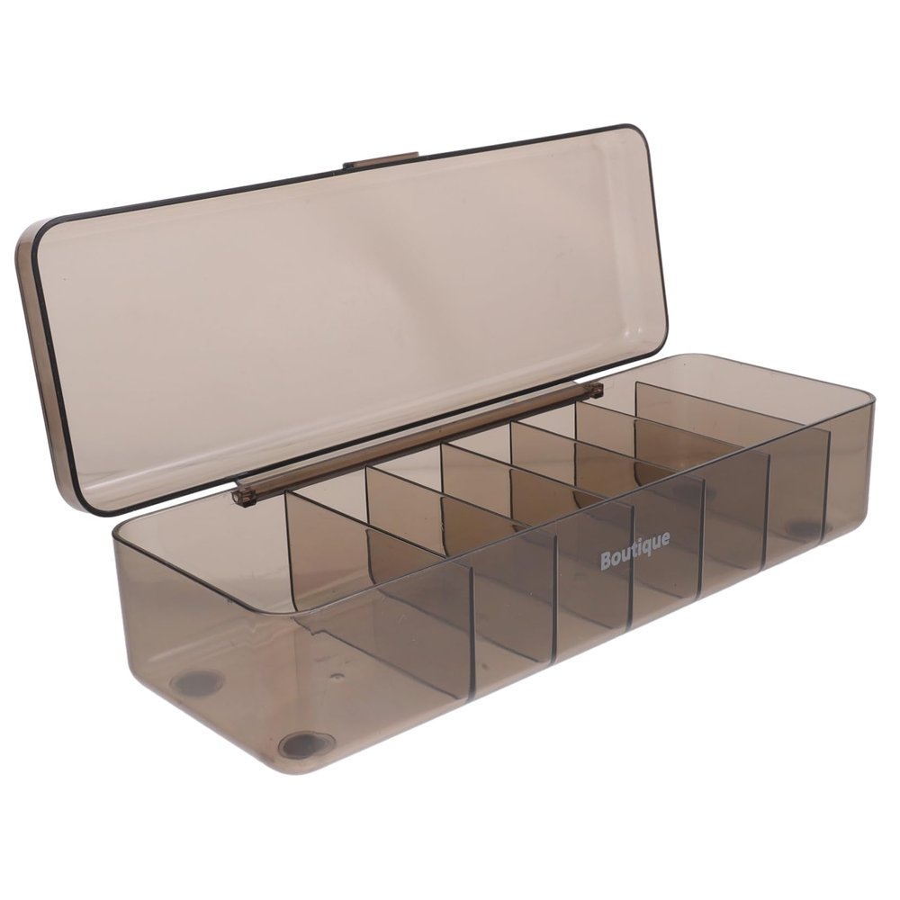 NUOBESTY Cable Management Box Lid 7-Slot Cord Organizer for Electronics Plastic Cable Storage Bin Sturdy and Stylish Design