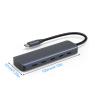 1pc USB C Hubs USB C Hubs Expand Laptop with 4 USB C and 1 Power Delivery Port Aluminum Designs 17cm Extended Cable view 3