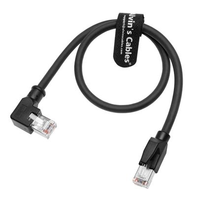 Alvin's Cables RJ45 Ethernet Cable, Right-Angle CAT6A Shielded Industrial Profinet Ethernet Cable High-Flex Drag-Chain High-Speed Gold-Plated Connectors for PLC, Robotics & Motion Control 6.6ft/2m