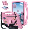 AKABEILA Compatible with Samsung Galaxy Tab S10 FE+ 13.1 inch 2025 Tablet Case, Kids Friendly Universal Lightweight Shockproof Protective Case with Shoulder Strap & Stand Handle Pink view 1