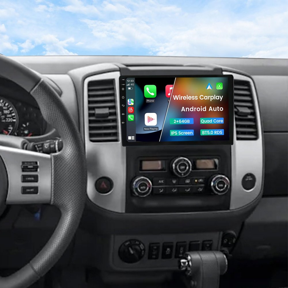 Car Radio for Nissan Frontier SV 2013-2020 2G+64G, Biorunn 9 Inch IPS Touch Screen Stereo Head Unit Wireless Car-Play Android Auto Blue-Tooth GPS Navi Upgrade Dash Kit WiFi FM RDS