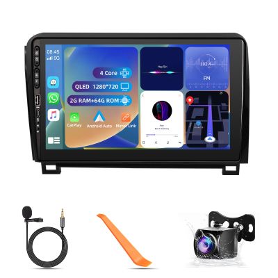 2G+64G Car Stereo for Toyota Tundra 2007-2013 Toyota Sequoia 2008-2018 Android 13.0 Wireless Carplay/Auto/Mirror Link, 10.1" HD Touch Screen Radio Bluetooth GPS Navigation, 2.4GHz & 5GHz WiFi, SWC
