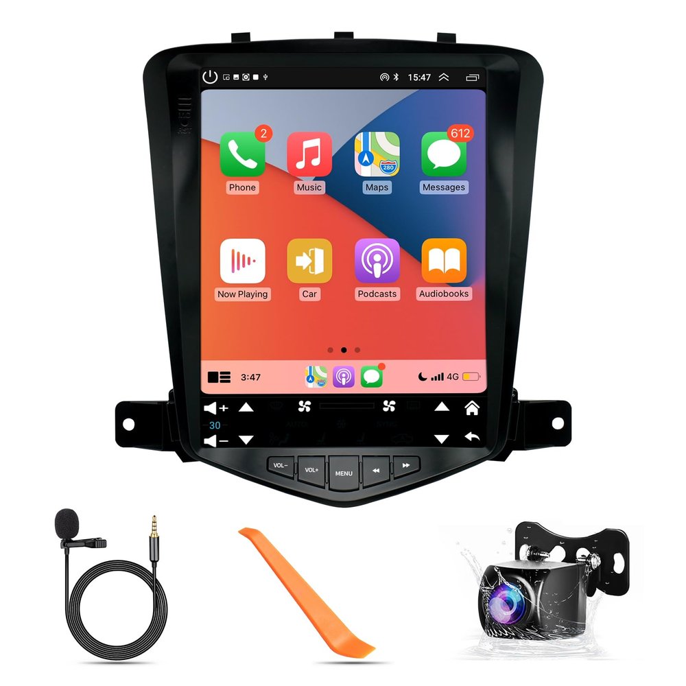 2G+64G Car Stereo for Chevrolet Cruze 2009-2015 Android 13 Wireless Carplay/Auto/Mirror Link, 9.7" HD Touch Screen Radio Bluetooth GPS Navigation, 2.4GHz & 5GHz WiFi, SWC DSP 36-EQ AHD Camera