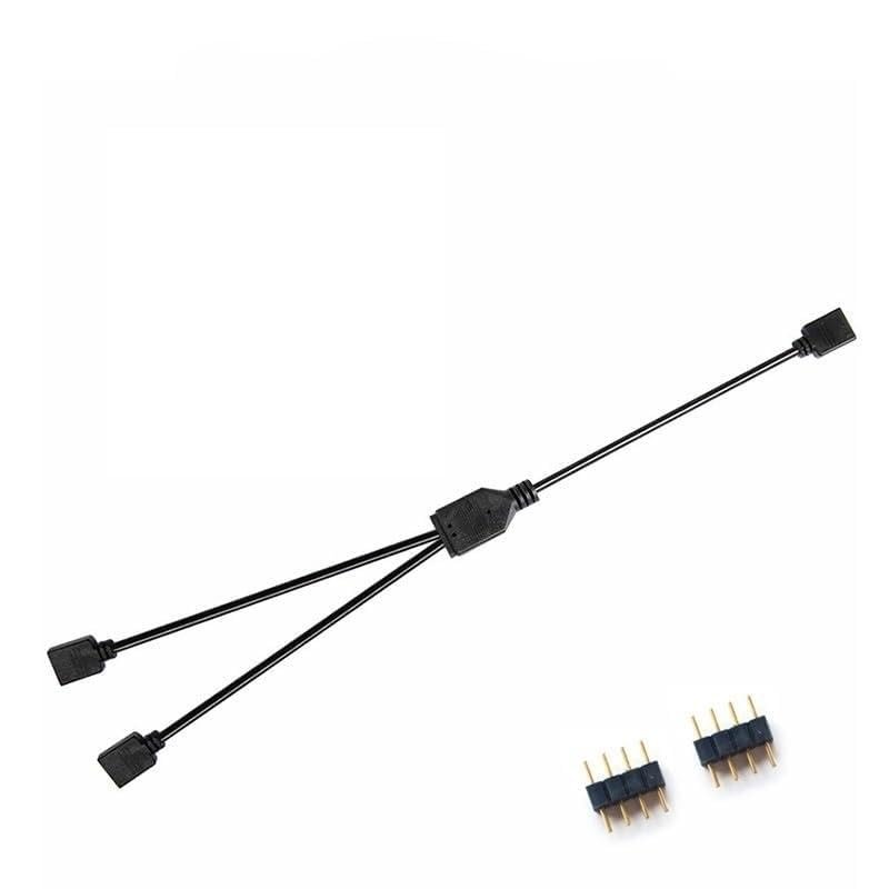 VCALDGFZ 12V/4pin 5V/3-pin Aura RGB Extension Adapter Cable,Motherboard to 2 Or 3 4 5 Connects Splitter Hub(12V 1 to 2)