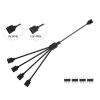 VCALDGFZ 12V/4pin 5V/3-pin Aura RGB Extension Adapter Cable,Motherboard to 2 Or 3 4 5 Connects Splitter Hub(12V 1 to 2) view 2