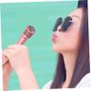 EPIGEIST 2pcs Mini Mobile Phone Microphone Portable K Singing Bar Microphone Headphones Cell Phone Recording (Rose Gold) Random Style view 3