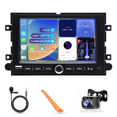 2G+64G Car Stereo for F150 F250 F350 Fusion Mustang Escape Android 13 Wireless Carplay/Auto/Mirror Link, 7" HD Touch Screen Radio Bluetooth GPS Navigation, 2.4GHz & 5GHz WiFi, SWC DSP 36-EQ AHD