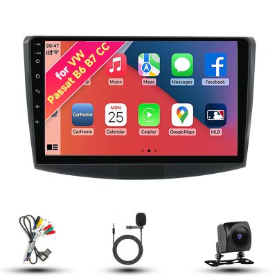 Radio for Volkswagen VW Passat B6 B7 CC 2010-2015 (Black) Android 13 10.1" IPS Touch Screen, Car Stereo with CarPlay & Android Auto, GPS Navigation DSP SWC 5G WiFi Camera 8CORE 4+64GB