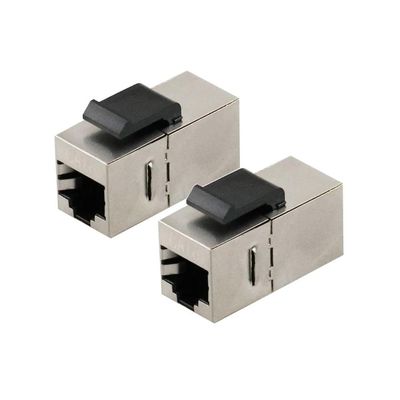 JIANGSHU 2PCS RJ45 Keystone Jack Cat6 Shielded Modular Coupler with Latch 8P8C Connectors Ethernet LAN Network Cable Extender Adapter(Silver_5PCS)