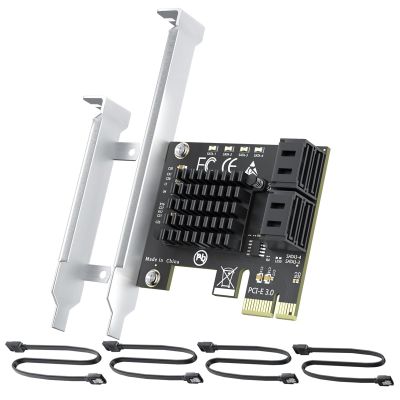 4-Port SATA Expansion Card (PCIe x1 to 6Gbps SATA Card), Supports OS Boot, Compatible with Windows/Mac/Linux/NAS