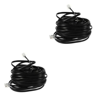 DIYEAH 2pcs Telephone Extension Cord PC Landline Phone Cable Durable Soft Tangle Design for Stable Signal Transmission for Use