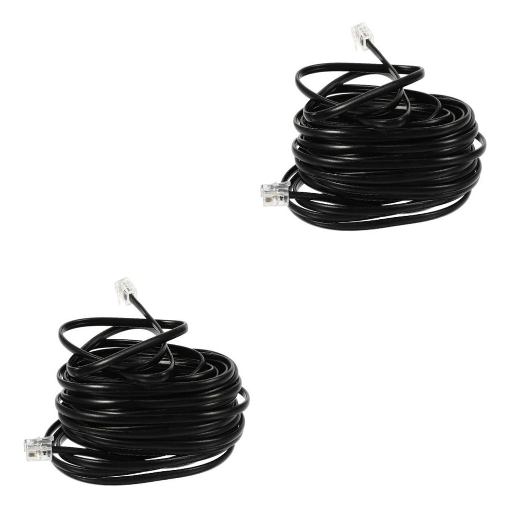DIYEAH 2pcs Telephone Extension Cord PC Landline Phone Cable Durable Soft Tangle Design for Stable Signal Transmission for Use
