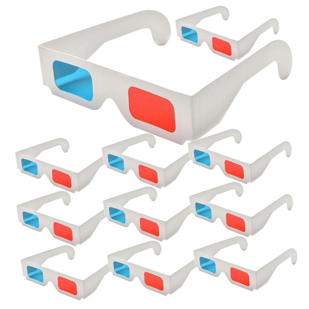 Holibanna 10Pcs Viewing Glasses for Movies Anaglyph Style Lightweight Durable Comfortable for Film Gaming and Experiences Friends