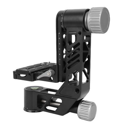 360 Panoramic Gimbal Tripod Head Heavy Duty 55LB Load, Arca Style Quick Release Plate with 100mm Height Adjustment, Bubble Level for DSLR Camera Telephoto Lens