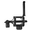 Microphone Shock Mount Plastic Anti Vibration Mic Holder Stand Mic Holder Mount with Metal Pop Filter Screw Adapter for Diameter 23.5mm-24.5mm (Black) view 3