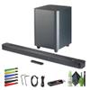 JBL Bar 500 5.1 Channel Soundbar for TV with Wireless Subwoofer MultiBeam and Atmos Sound bar, 590 Watts Output, Home Theater Audio TV Speakers and Surround Sound System with Built-in Bluetooth view 1