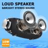Hopjuery Outdoor Portable Bluetooth Speaker, IPX4 Waterproof Wireless Speakers, 5.0 Bluetooth Speakers, Powerful Sound, TWS Stereo Pairing Support TF Card, for Home/Party/Outdoor/Beach Black view 2