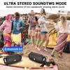 Hopjuery Outdoor Portable Bluetooth Speaker, IPX4 Waterproof Wireless Speakers, 5.0 Bluetooth Speakers, Powerful Sound, TWS Stereo Pairing Support TF Card, for Home/Party/Outdoor/Beach Black view 4