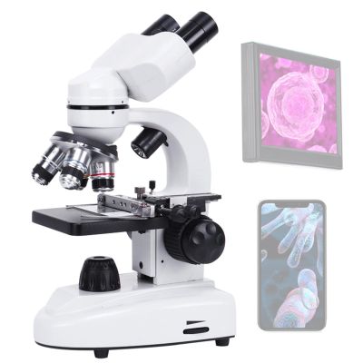 Microscope, Electronic Eyepiece, 5.0 Display, 20000X, Binocular Wide-Angle Eyepiece, Can Be Connected to Mobile Phones, Computers, for Scientific Experiments,20000X