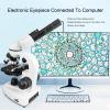 Microscope, Electronic Eyepiece, 5.0 Display, 20000X, Binocular Wide-Angle Eyepiece, Can Be Connected to Mobile Phones, Computers, for Scientific Experiments,20000X view 2
