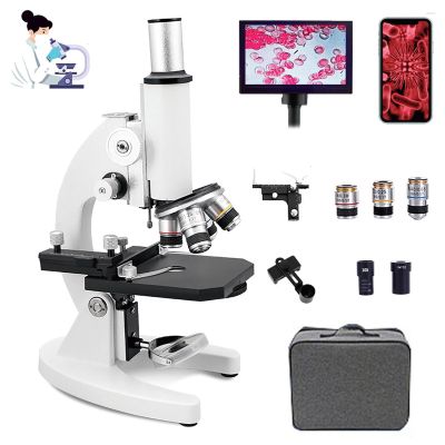 30000x 50000x 70000x Biological Microscope, 5.0-Inch Display Screen, All-Optical Wide-Angle Eyepiece, 185 High-Definition Achromatic Objective Lens, Mobile Phone Adapter,70000X
